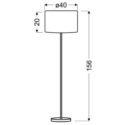 Lampada con piedistallo TIMBER 1xE27/60W/230V beige/cromo opaco