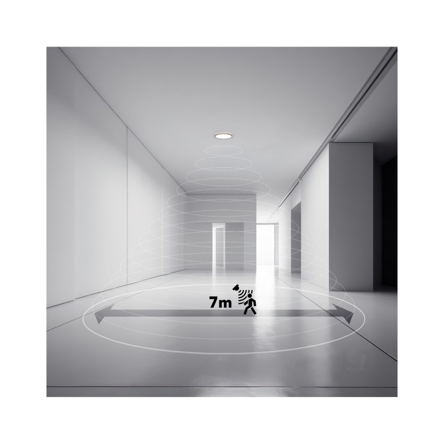 Plafoniera LED per bagno con sensore di movimento e sensore crepuscolare NIVERA LED/12W/230V IP54 3000/4000/6000K diam. 22,5 cm bianca + telecomando