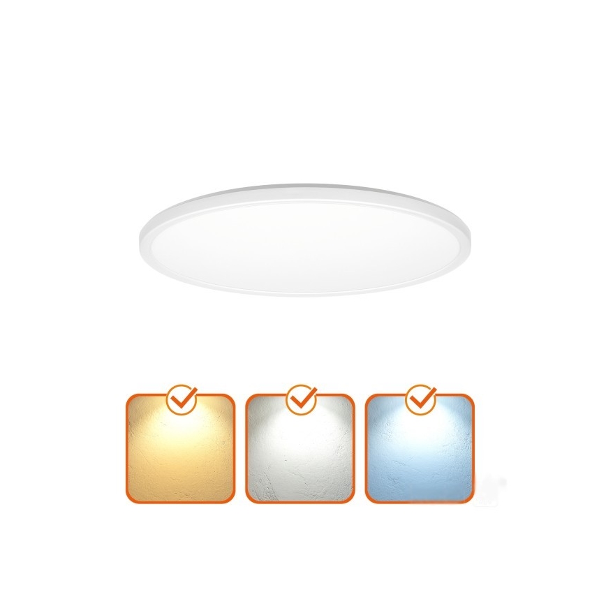 Plafoniera LED per bagno con sensore di movimento e sensore crepuscolare NIVERA LED/12W/230V IP54 3000/4000/6000K diam. 22,5 cm bianca + telecomando