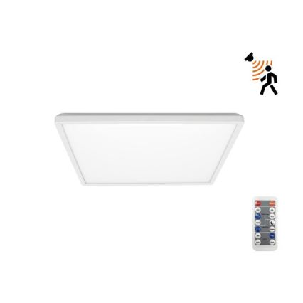 LED Luce da bagno con sensore di movimento e crepuscolo NIVERA LED/12W/230V IP54 3000/4000/6000K 22,5x22,5 cm bianco + telecomando