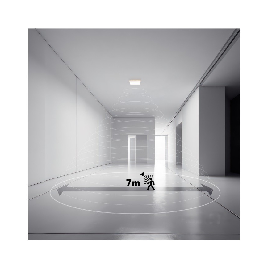 LED Luce da bagno con sensore di movimento e crepuscolo NIVERA LED/12W/230V IP54 3000/4000/6000K 22,5x22,5 cm bianco + telecomando
