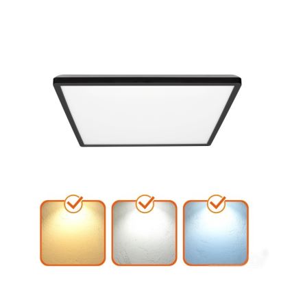 LED Luce da bagno con sensore di movimento e crepuscolo NIVERA LED/12W/230V IP54 3000/4000/6000K 22,5x22,5 cm nero + telecomando