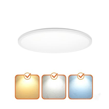 LED Luce da bagno con sensore di movimento e crepuscolo NIVERA LED/18W/230V IP54 3000/4000/6000K diametro 30 cm bianco + telecomando