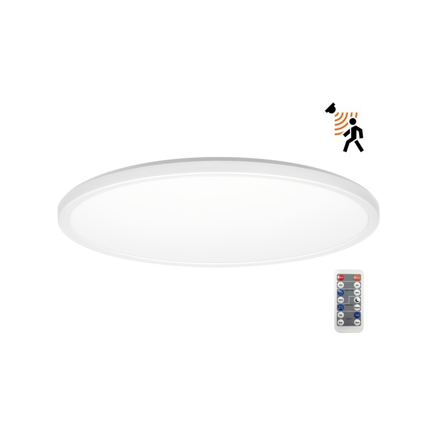 LED Luce da bagno con sensore di movimento e crepuscolo NIVERA LED/32W/230V IP54 3000/4000/6000K diametro 42 cm bianco + telecomando