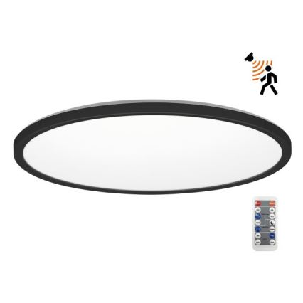 LED Luce da bagno con sensore di movimento e crepuscolo NIVERA LED/32W/230V IP54 3000/4000/6000K diametro 42 cm nero + telecomando