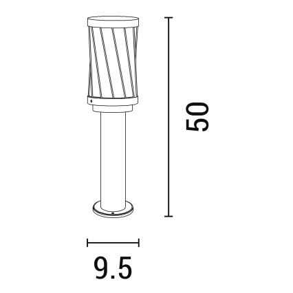 Lampada da esterno 1xE27/15W/230V 50 cm IP44 nero