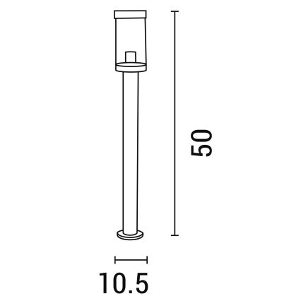 Lampada da esterno 1xE27/15W/230V 50 cm IP44 nero