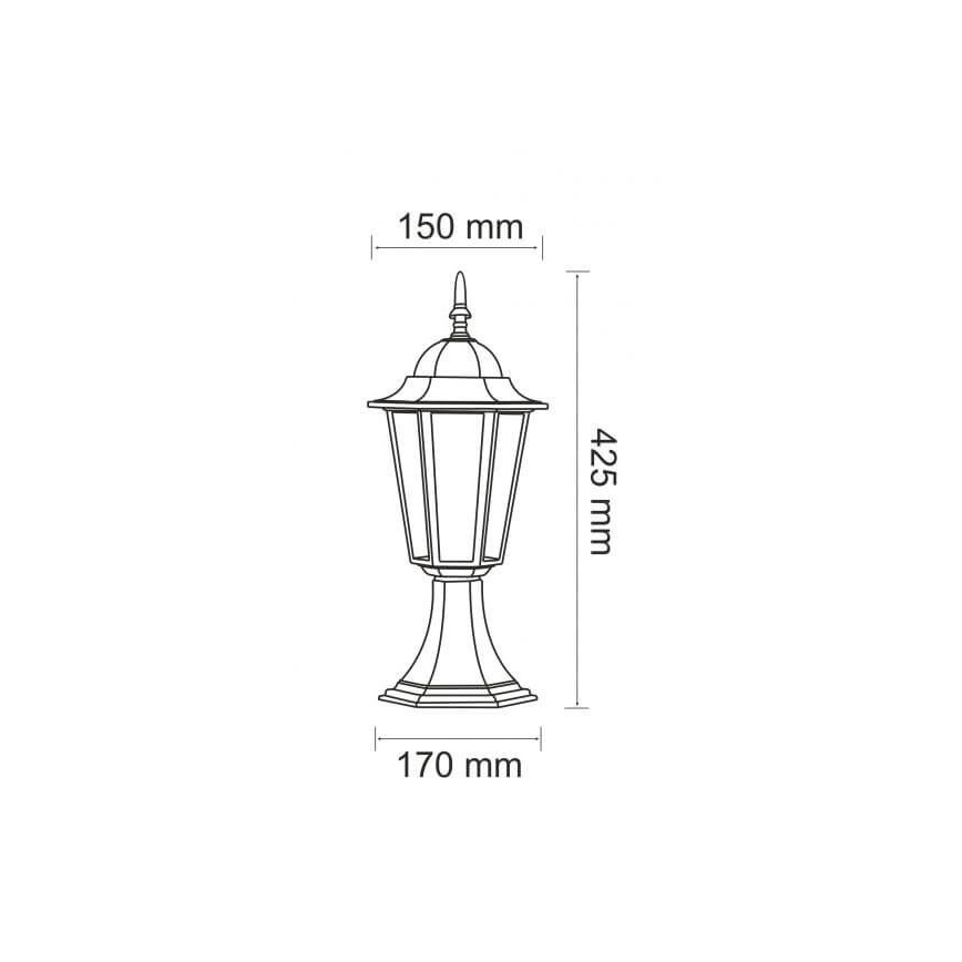 Lampada da esterno 1xE27/20W/230V IP43 42,5 cm nero
