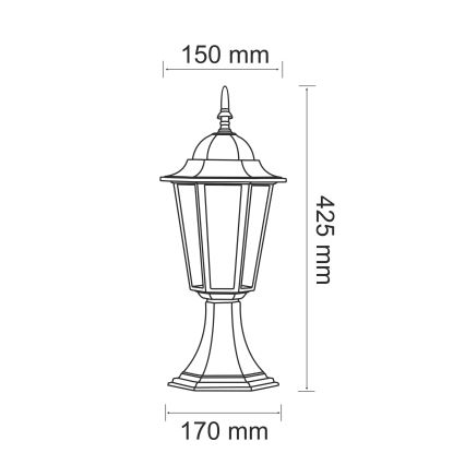 Lampada da esterno 1xE27/20W/230V IP43 42,5 cm patina