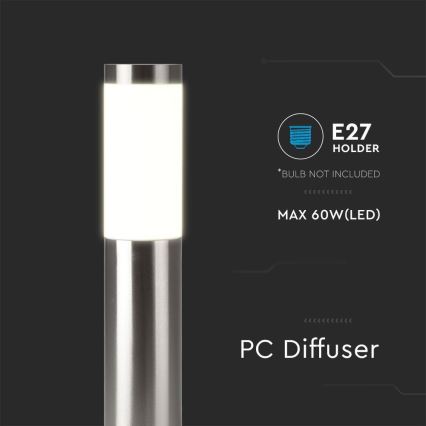 Lampada da esterno 1xE27/60W/230V IP44 110cm cromo opaco