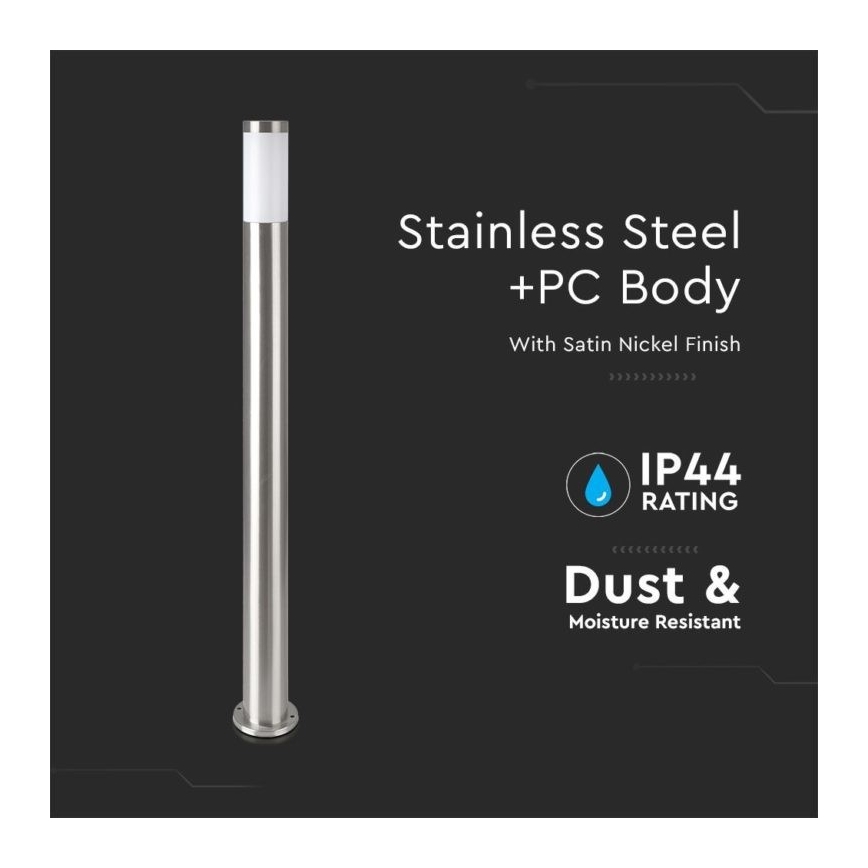 Lampada da esterno 1xE27/60W/230V IP44 110cm cromo opaco