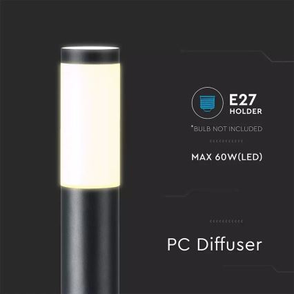 Lampada da esterno 1xE27/60W/230V IP44 110cm nera