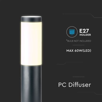 Lampada da esterno 1xE27/60W/230V IP44 80cm antracite