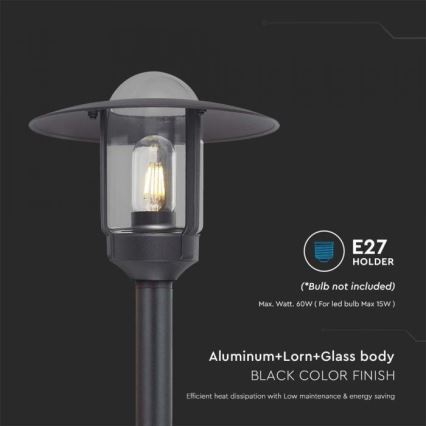 Lampada da esterno 1xE27/60W/230V IP44 nero