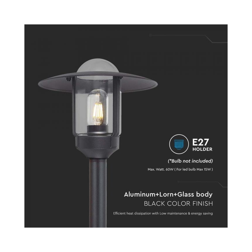 Lampada da esterno 1xE27/60W/230V IP44 nero