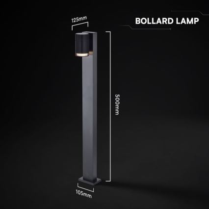 Lampada da esterno 1xGU10/10W/230V IP44 50 cm nera