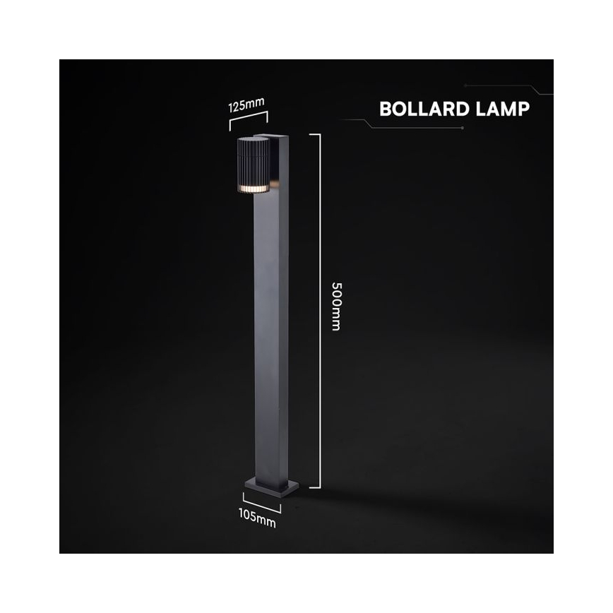 Lampada da esterno 1xGU10/10W/230V IP44 50 cm nera
