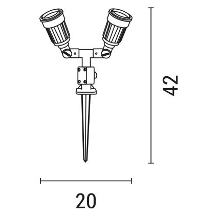 Lampada da esterno 2xE27/15W/230V IP44 nero