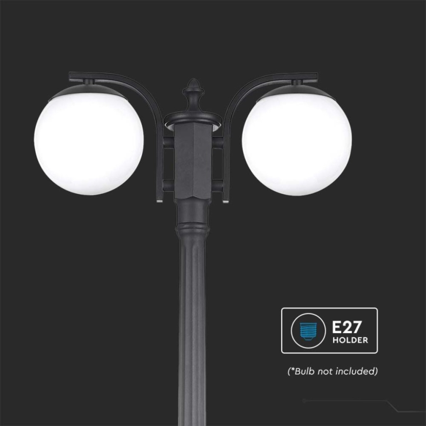 Lampada da esterno 2xE27/60W/230V IP44 199 cm nera