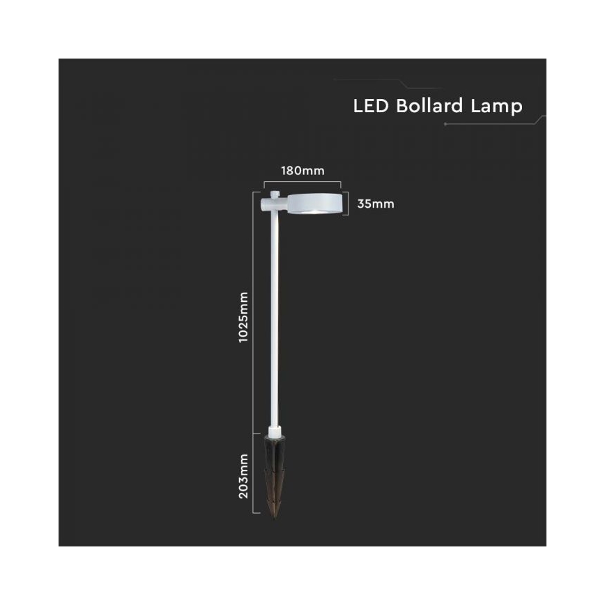 Lampada da esterno a LED 7W/230V 3000K IP65 bianca 102 cm