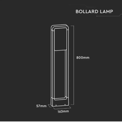 Lampada da esterno a LED SAMSUNG CHIP LED/10W/230V 3000K IP65 nero