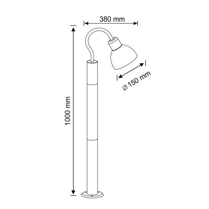 Lampada da esterno ARNE 1xE27/10W/230V IP44 100 cm