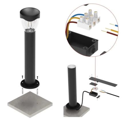 Lampada da esterno ARTEO 1xE27/15W/230V IP44 50 cm
