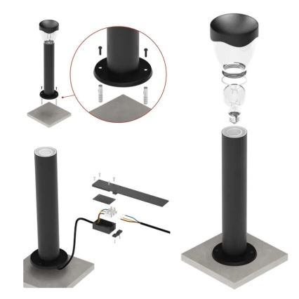 Lampada da esterno ARTEO 1xE27/15W/230V IP44 80 cm