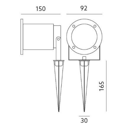 Lampada da esterno BLAKE 2 GU10/50W/230V IP65