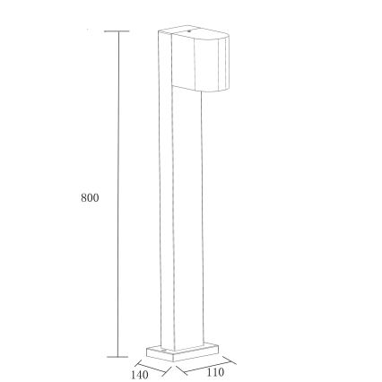Lampada da esterno BOSTON 1xGU10/10W/230V 80 cm IP54 nero