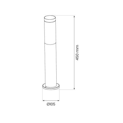 Lampada da esterno BROOKLYN 1xE27/60W/230V 45 cm IP44 cromo opaco