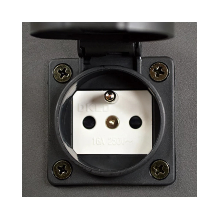 Lampada da esterno con presa NEW YORK 1xE27/12W/230V IP44 44 cm grafite