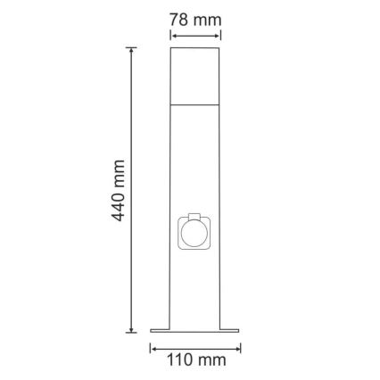 Lampada da esterno con presa NEW YORK 1xE27/12W/230V IP44 44 cm grafite
