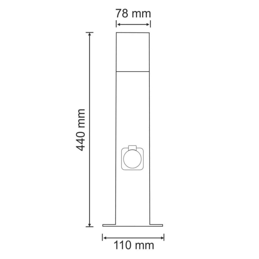 Lampada da esterno con presa NEW YORK 1xE27/12W/230V IP44 44 cm grafite