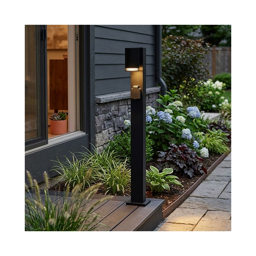 Lampada da esterno con presa SCHUKO 1x GU10/10W/230V IP44 80 cm nera