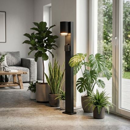 Lampada da esterno con presa SCHUKO 1x GU10/10W/230V IP44 80 cm nera