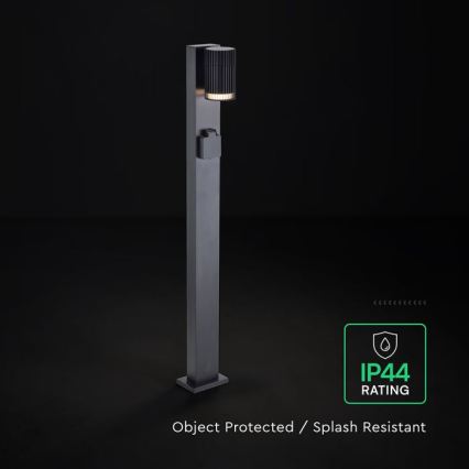 Lampada da esterno con presa SCHUKO 1x GU10/10W/230V IP44 80 cm nera