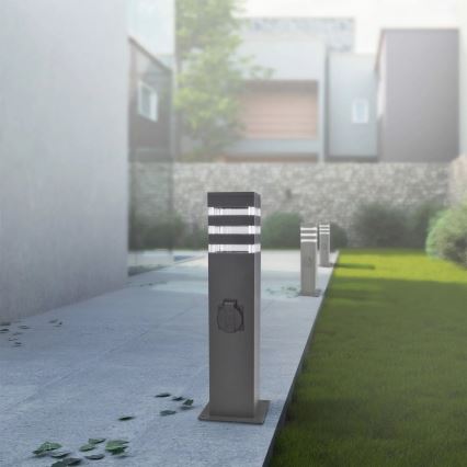Lampada da esterno con presa TEKSAS 1xE27/20W/230V 44 cm IP44 antracite