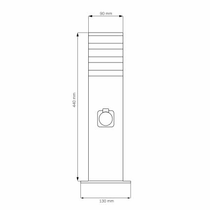 Lampada da esterno con presa TEKSAS 1xE27/20W/230V 44 cm IP44 nero