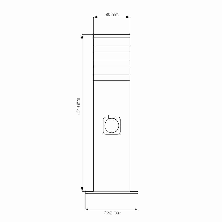 Lampada da esterno con presa TEKSAS 1xE27/20W/230V 44 cm IP44 nero