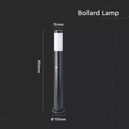 Lampada da esterno con sensore 1xE27/60W/230V IP44 80cm nera