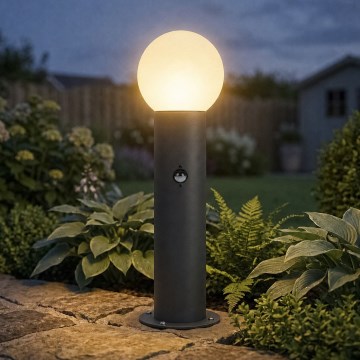 Lampada da esterno con sensore di movimento e crepuscolare STONO 1xE27/15W/230V 80 cm IP65 antracite