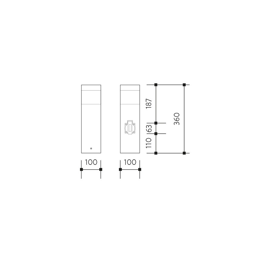 Lampada da esterno con sensore e presa GARD 1xE14/60W/230V IP44