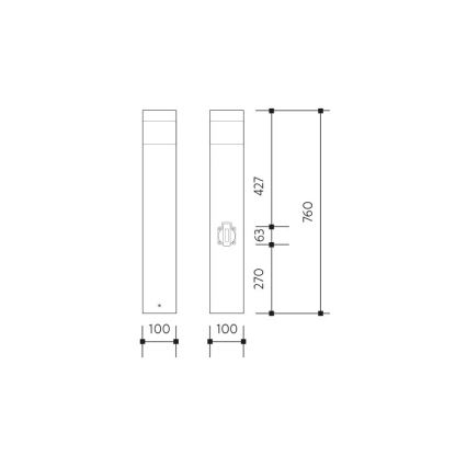 Lampada da esterno con sensore e presa GARD 1xE14/60W IP44