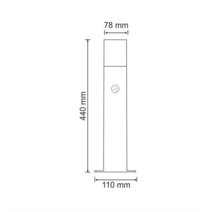 Lampada da esterno con sensore NEW YORK 1xE27/12W/230V IP44 44 cm antracite