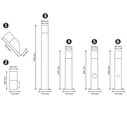 Lampada da esterno con sensore NEW YORK 1xE27/12W/230V IP44 44 cm antracite