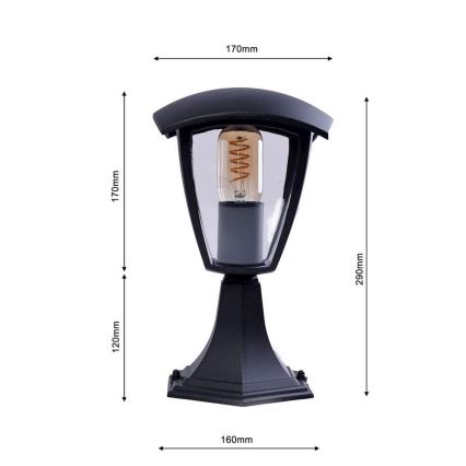 Lampada da esterno FOX 1xE27/40W/230V IP44 nero