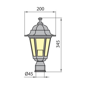 Lampada da esterno GARDEN 1xE27/60W/230V IP44 34,5 cm bianco