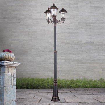Lampada da esterno KENZO 3xE27/100W/230V IP44 bronzo/patina