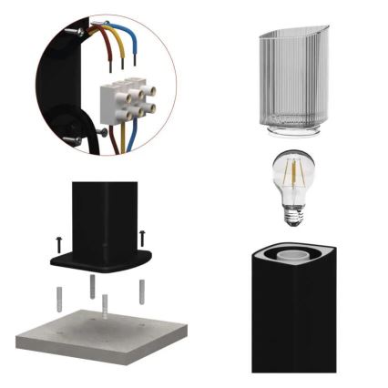 Lampada da esterno LANA 1xE27/25W/230V IP54 75 cm